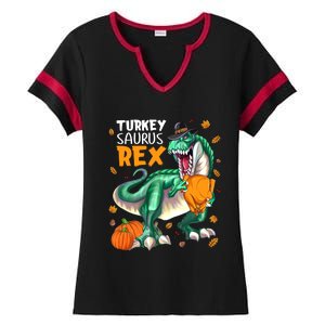 Turkey Saurus Rex Dinosaur T Rex Thanksgiving Pumpkin Gift Ladies Halftime Notch Neck Tee