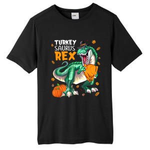 Turkey Saurus Rex Dinosaur T Rex Thanksgiving Pumpkin Gift Tall Fusion ChromaSoft Performance T-Shirt