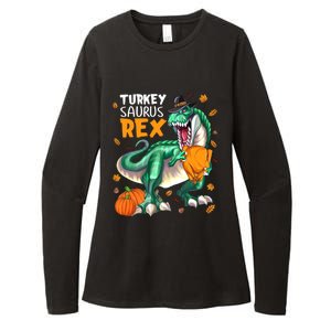 Turkey Saurus Rex Dinosaur T Rex Thanksgiving Pumpkin Gift Womens CVC Long Sleeve Shirt