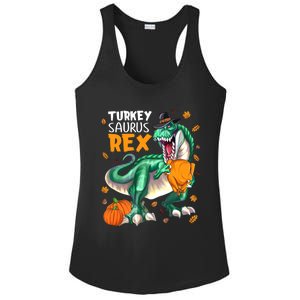 Turkey Saurus Rex Dinosaur T Rex Thanksgiving Pumpkin Gift Ladies PosiCharge Competitor Racerback Tank