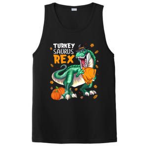 Turkey Saurus Rex Dinosaur T Rex Thanksgiving Pumpkin Gift PosiCharge Competitor Tank