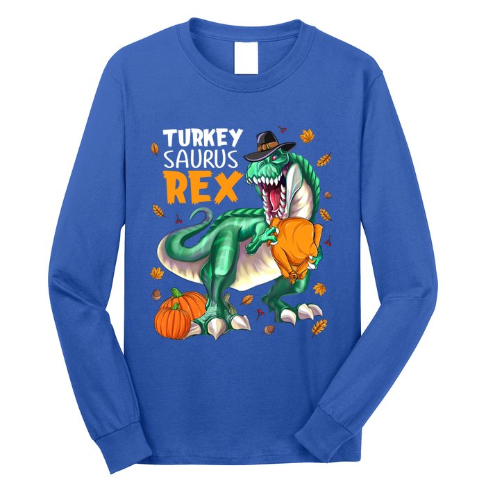 Turkey Saurus Rex Dinosaur T Rex Thanksgiving Pumpkin Gift Long Sleeve Shirt