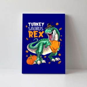 Turkey Saurus Rex Dinosaur T Rex Thanksgiving Pumpkin Gift Canvas