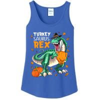 Turkey Saurus Rex Dinosaur T Rex Thanksgiving Pumpkin Gift Ladies Essential Tank