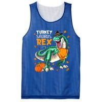 Turkey Saurus Rex Dinosaur T Rex Thanksgiving Pumpkin Gift Mesh Reversible Basketball Jersey Tank