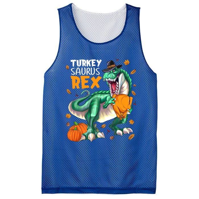 Turkey Saurus Rex Dinosaur T Rex Thanksgiving Pumpkin Gift Mesh Reversible Basketball Jersey Tank