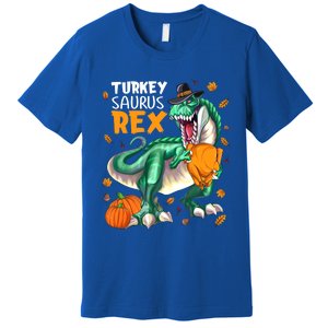 Turkey Saurus Rex Dinosaur T Rex Thanksgiving Pumpkin Gift Premium T-Shirt