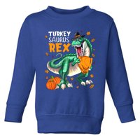 Turkey Saurus Rex Dinosaur T Rex Thanksgiving Pumpkin Gift Toddler Sweatshirt