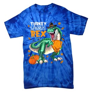 Turkey Saurus Rex Dinosaur T Rex Thanksgiving Pumpkin Gift Tie-Dye T-Shirt