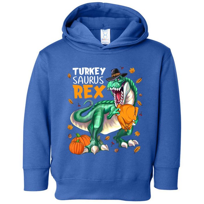 Turkey Saurus Rex Dinosaur T Rex Thanksgiving Pumpkin Gift Toddler Hoodie