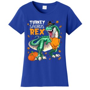 Turkey Saurus Rex Dinosaur T Rex Thanksgiving Pumpkin Gift Women's T-Shirt