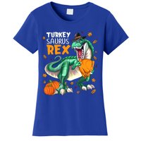 Turkey Saurus Rex Dinosaur T Rex Thanksgiving Pumpkin Gift Women's T-Shirt