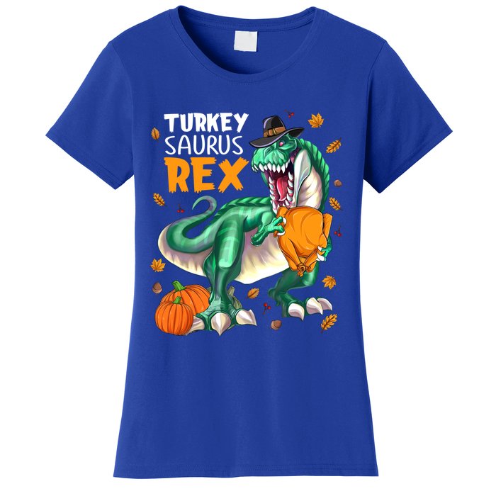 Turkey Saurus Rex Dinosaur T Rex Thanksgiving Pumpkin Gift Women's T-Shirt