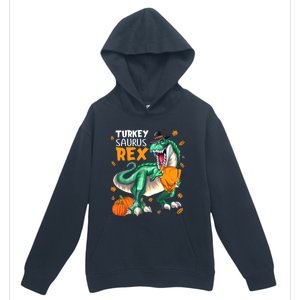 Turkey Saurus Rex Dinosaur T Rex Thanksgiving Pumpkin Gift Urban Pullover Hoodie