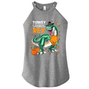 Turkey Saurus Rex Dinosaur T Rex Thanksgiving Pumpkin Gift Women's Perfect Tri Rocker Tank