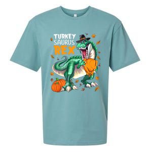 Turkey Saurus Rex Dinosaur T Rex Thanksgiving Pumpkin Gift Sueded Cloud Jersey T-Shirt