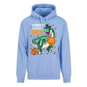 Turkey Saurus Rex Dinosaur T Rex Thanksgiving Pumpkin Gift Unisex Surf Hoodie