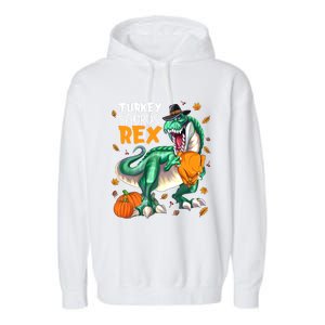 Turkey Saurus Rex Dinosaur T Rex Thanksgiving Pumpkin Gift Garment-Dyed Fleece Hoodie