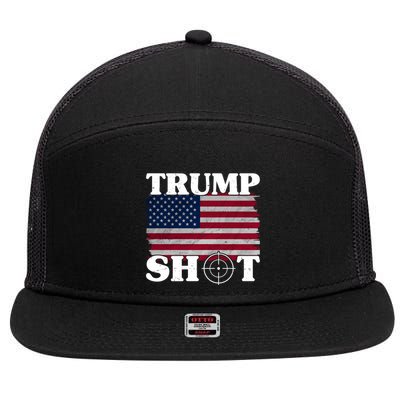 Trump Shot Rally Failed Shots Fired Assassination 7 Panel Mesh Trucker Snapback Hat