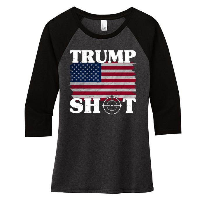 Trump Shot Rally Failed Shots Fired Assassination Women's Tri-Blend 3/4-Sleeve Raglan Shirt