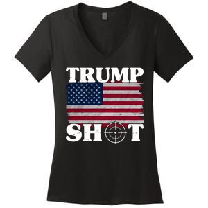 Trump Shot Rally Failed Shots Fired Assassination Women's V-Neck T-Shirt