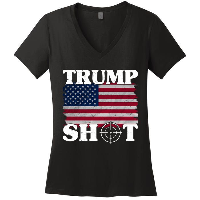Trump Shot Rally Failed Shots Fired Assassination Women's V-Neck T-Shirt