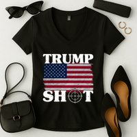 Trump Shot Rally Failed Shots Fired Assassination Women's V-Neck T-Shirt