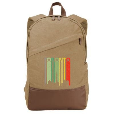 Toronto Skyline Retro Toronto Cotton Canvas Backpack