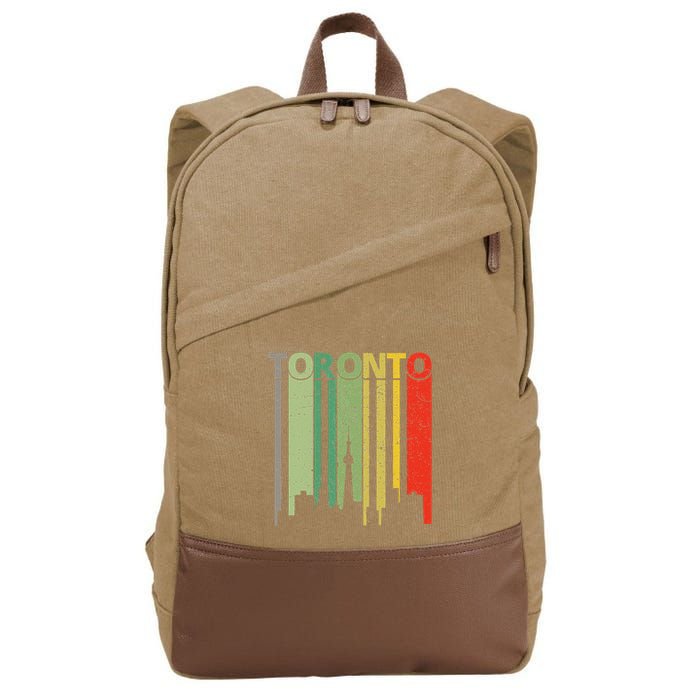 Toronto Skyline Retro Toronto Cotton Canvas Backpack