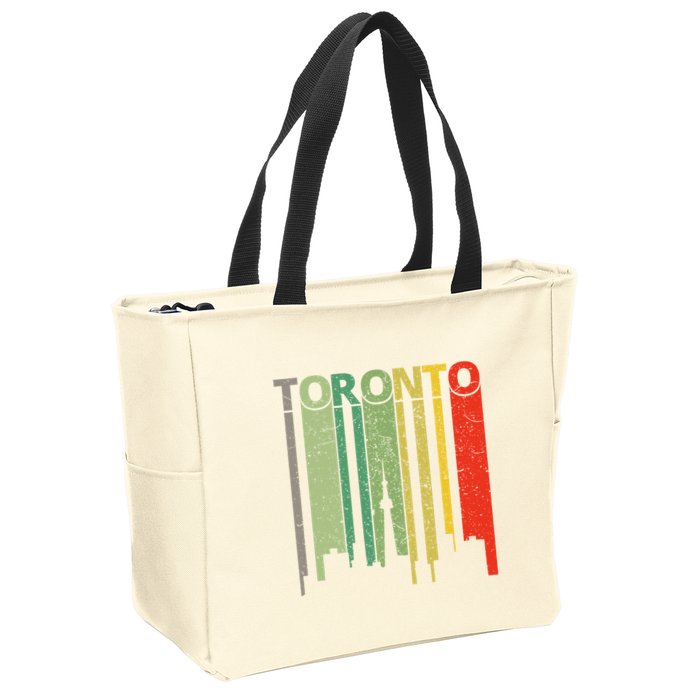 Toronto Skyline Retro Toronto Zip Tote Bag