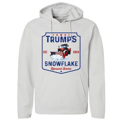 TrumpS Snowflake Removal Service Funny Trump 2024 Performance Fleece Hoodie