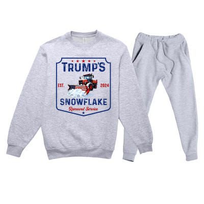 TrumpS Snowflake Removal Service Funny Trump 2024 Premium Crewneck Sweatsuit Set