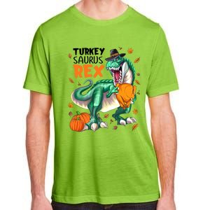 Turkey Saurus Rex Dinosaur T Rex Thanksgiving Pumpkin Gift Adult ChromaSoft Performance T-Shirt