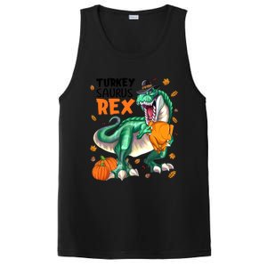 Turkey Saurus Rex Dinosaur T Rex Thanksgiving Pumpkin Gift PosiCharge Competitor Tank