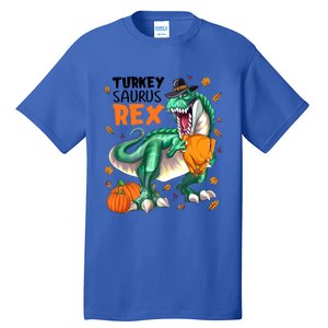 Turkey Saurus Rex Dinosaur T Rex Thanksgiving Pumpkin Gift Tall T-Shirt