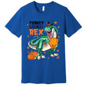 Turkey Saurus Rex Dinosaur T Rex Thanksgiving Pumpkin Gift Premium T-Shirt