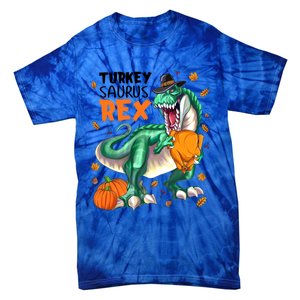 Turkey Saurus Rex Dinosaur T Rex Thanksgiving Pumpkin Gift Tie-Dye T-Shirt