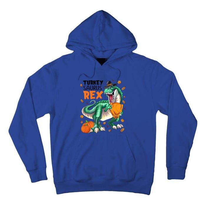 Turkey Saurus Rex Dinosaur T Rex Thanksgiving Pumpkin Gift Tall Hoodie