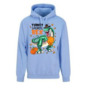 Turkey Saurus Rex Dinosaur T Rex Thanksgiving Pumpkin Gift Unisex Surf Hoodie