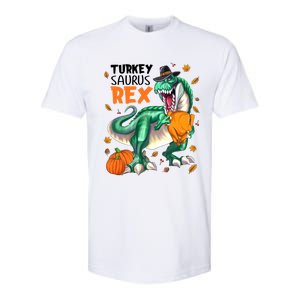 Turkey Saurus Rex Dinosaur T Rex Thanksgiving Pumpkin Gift Softstyle CVC T-Shirt