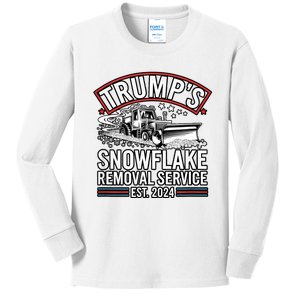 TrumpS Snowflake Removal Service Est. 2024 Funny Trump 2025 Kids Long Sleeve Shirt