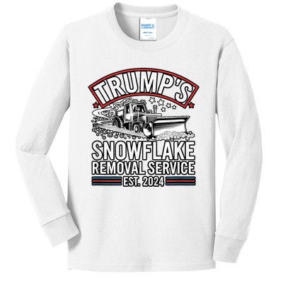 TrumpS Snowflake Removal Service Est. 2024 Funny Trump 2025 Kids Long Sleeve Shirt