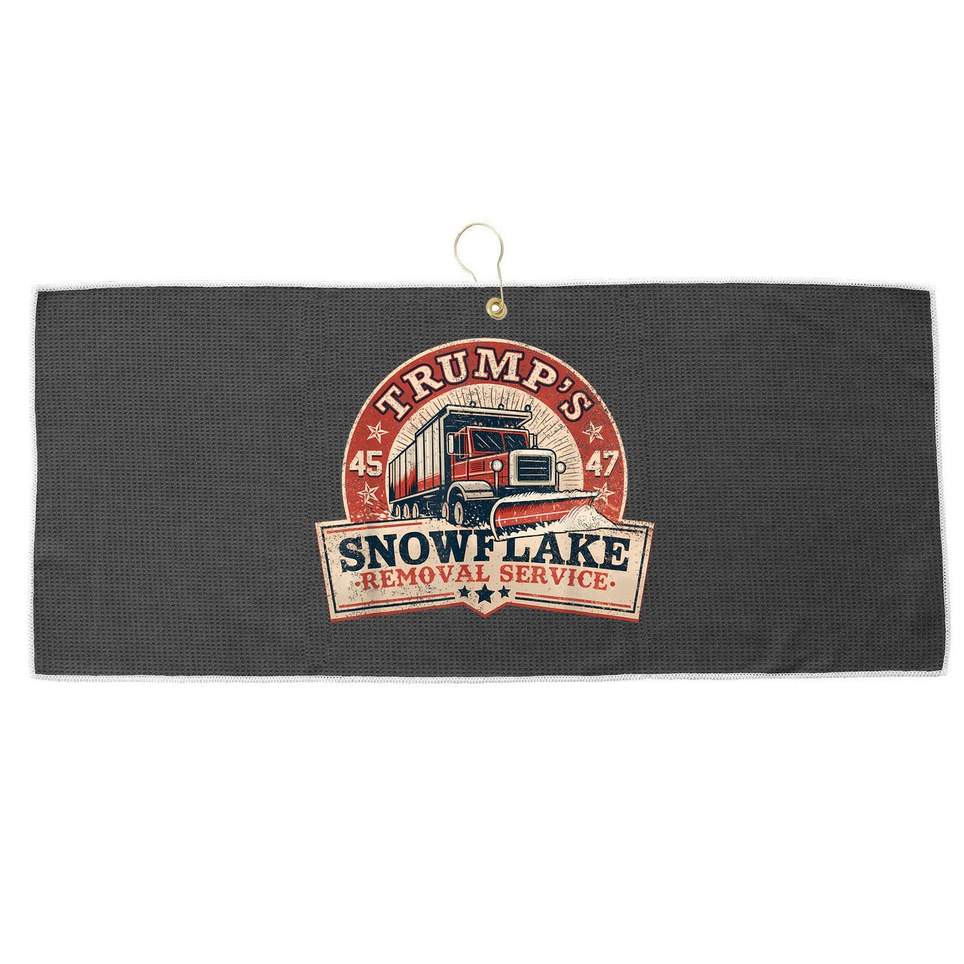 TrumpS Snowflake Removal Service Funny Trump Vintage Large Microfiber Waffle Golf Towel