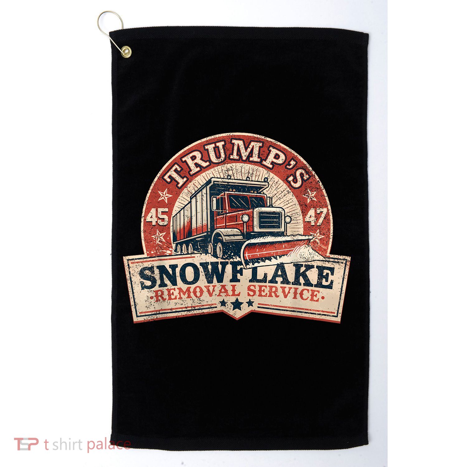 TrumpS Snowflake Removal Service Funny Trump Vintage Golf Towel