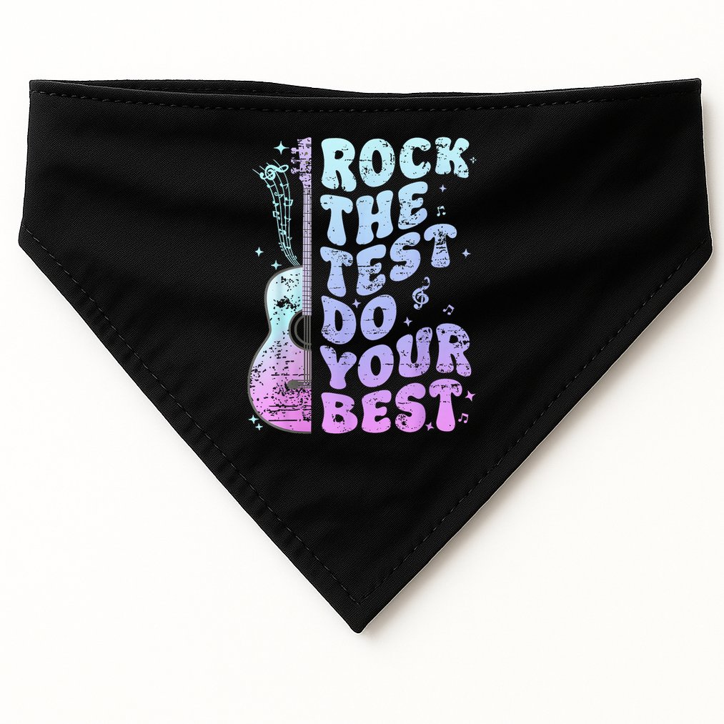 Teachers Students Rock The Test Do Your Best USA-Made Doggie Bandana