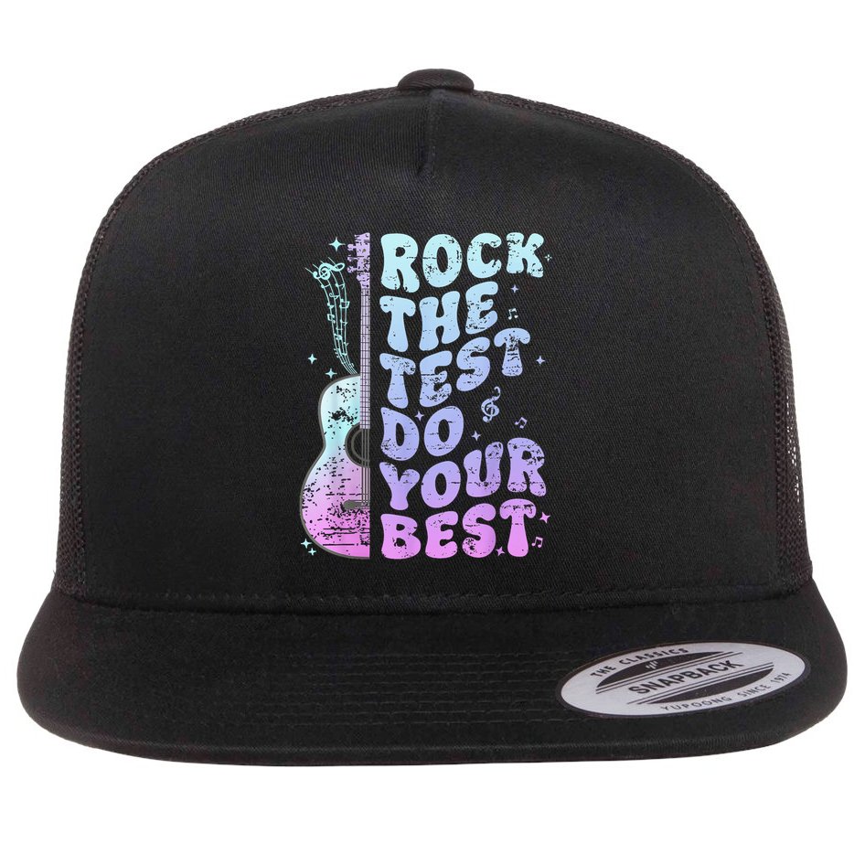 Teachers Students Rock The Test Do Your Best Flat Bill Trucker Hat