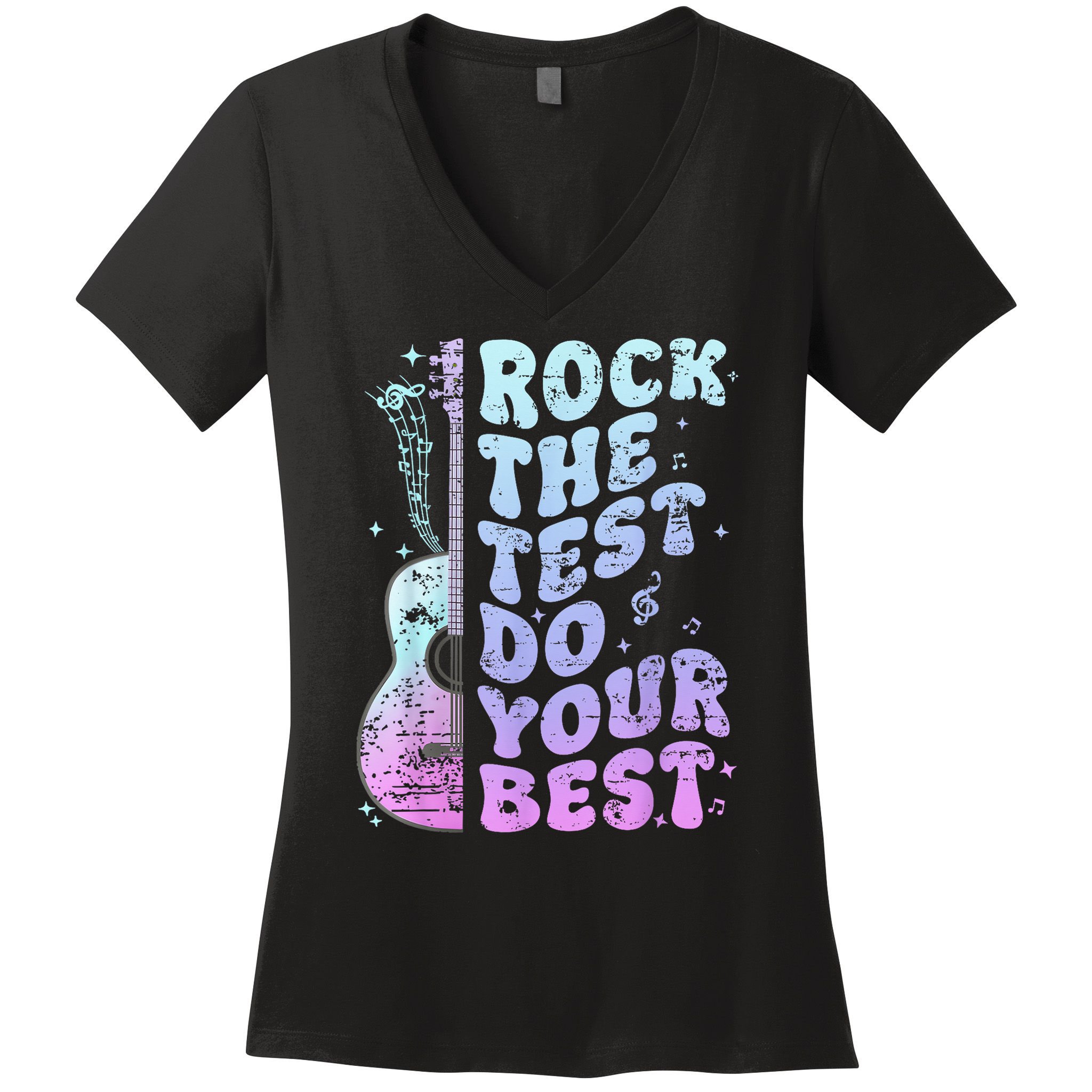 Teachers Students Rock The Test Do Your Best Women's V-Neck T-Shirt