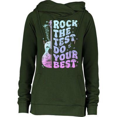 Teachers Students Rock The Test Do Your Best Womens Funnel Neck Pullover Hood
