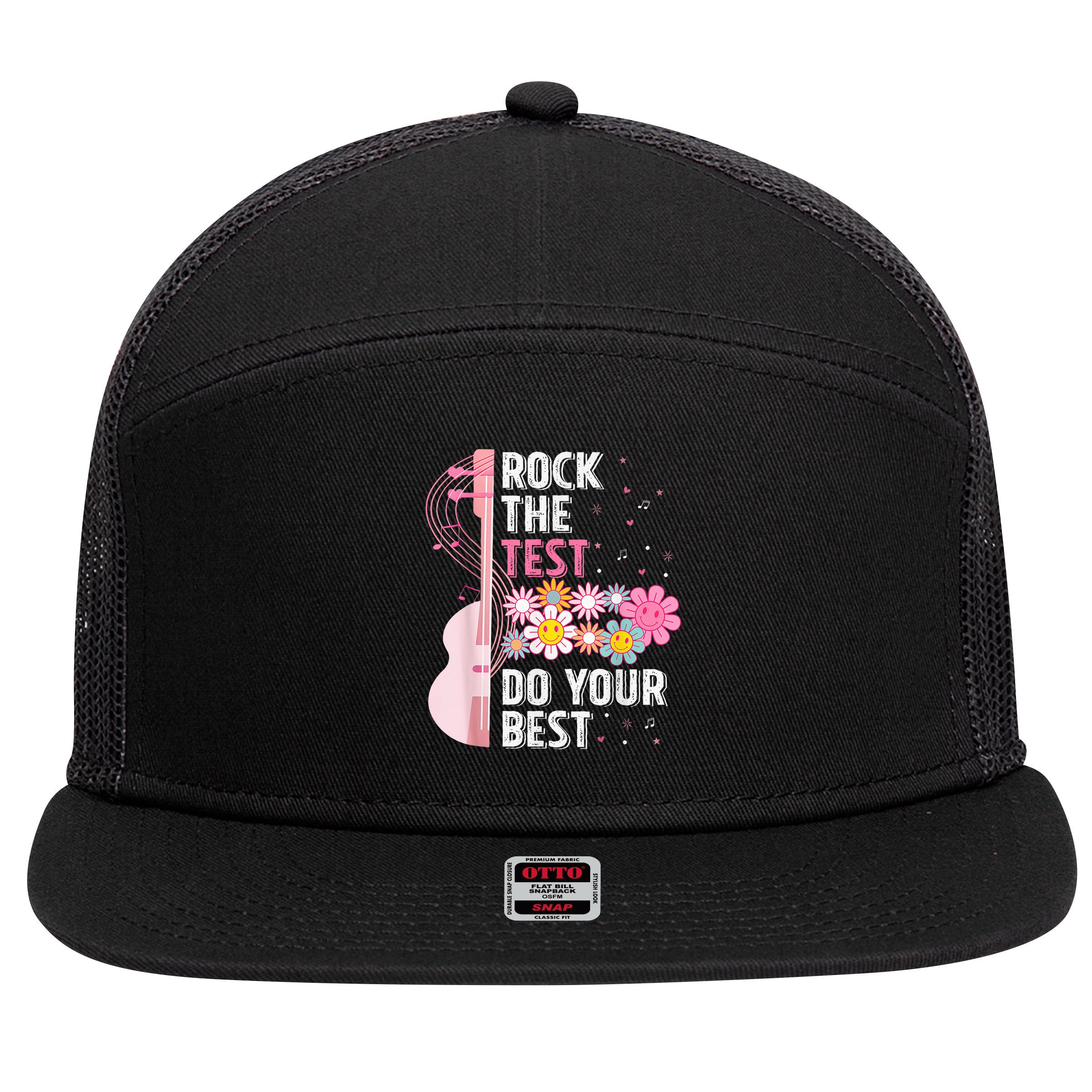Teachers Students Rock The Test Do Your Best 7 Panel Mesh Trucker Snapback Hat