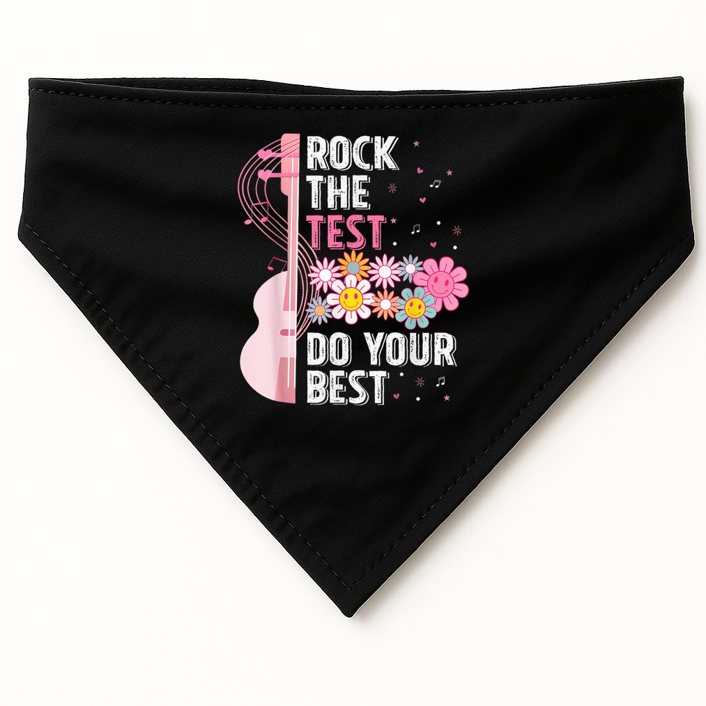Teachers Students Rock The Test Do Your Best USA-Made Doggie Bandana